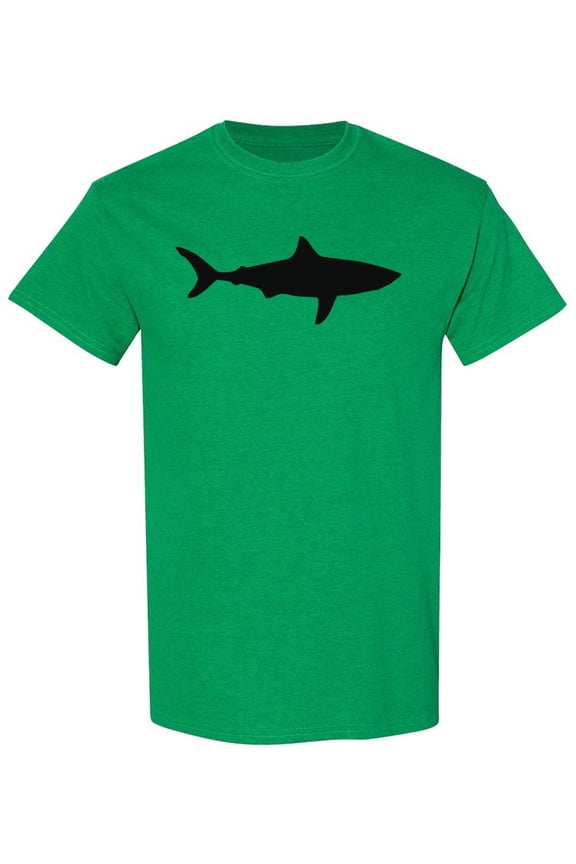Black Silhouette Shark T-Shirt Men -Image by Shutterstock, Male x-Large