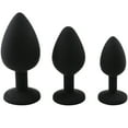 thumbnail image 1 of Black Silicone Anal Butt Plug Sex Toy Adult Small/Medium/Large Beginner Trainers, 1 of 7