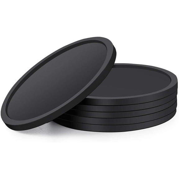 Black Silicone Coaster for Glass Drink Cups Coffee Mugs Bottles Cans to Protect Desk Tables From Moisture and Heat