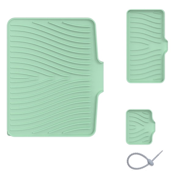 Black Silicone Drain Pad Heat Resistant Drying Mat Innovative Drain Lip Feature Spacious Design For Kitchen Perfect For Kitchen