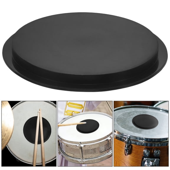 Black Silicone Drum Practice Pad Mat Noise Reduction Portable Drum Muffler