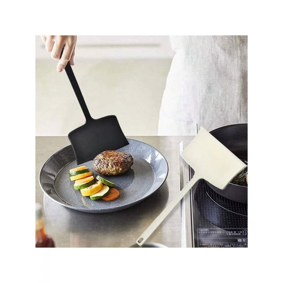 Black Silicone Paddle Scraper Spatula For Non-Stick Cookware