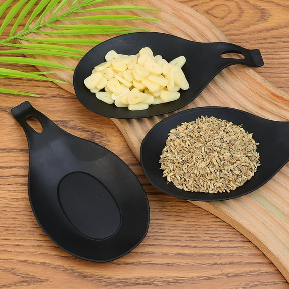 Black Silicone Spoon Rest for Stove Top, Heat-Resistant Non-Slip Utensil Holder, Dishwasher-Safe 7.873.94 Inch Cooking Tool Rest for Induction Cooktops & Kitchen Countertops