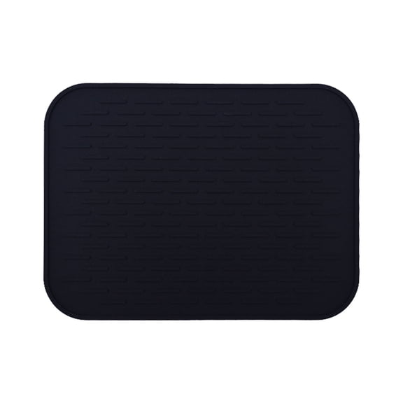 Black Silicone Trivet Mat Heat Resistant Pot Holder Pad for Countertop, Non-Slip Hot Pot Pan Mat, Kitchen Table Protector Placemat for Cookware, Bowls, Dishes and Cups, 1 Pack