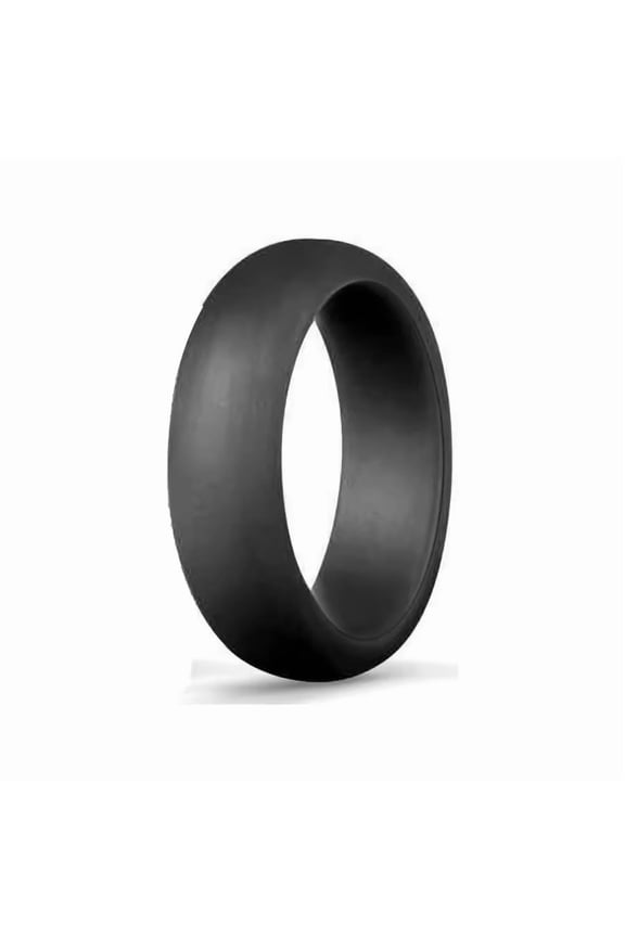 Black Silicone Wedding Ring Band Women Temporary Thin Rubber Flexible Gym Travel