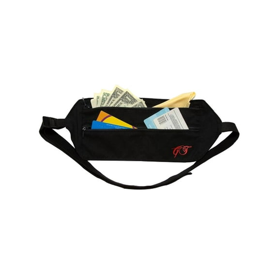 Black Silk Blend Pouch Money Belt