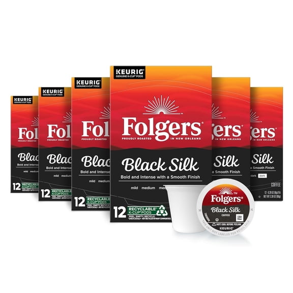 Black Silk Dark Roast Coffee, 72 Keurig K-Cup Pods