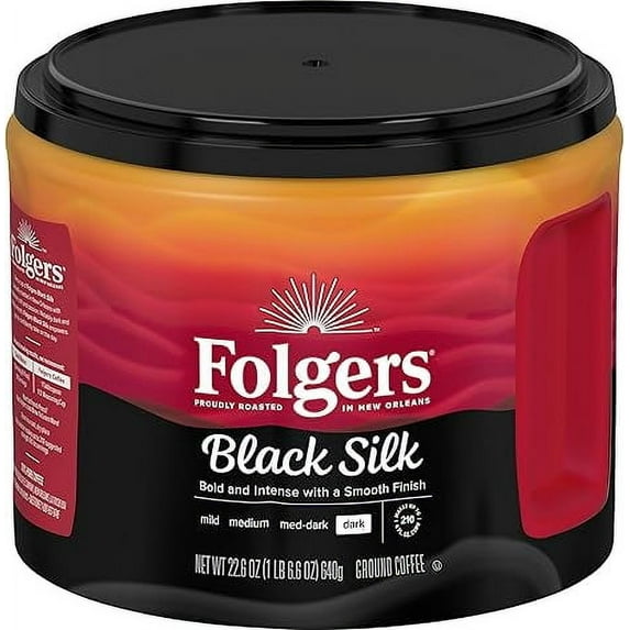 Black Silk Dark Roast Ground Coffee, 22.6 Ounce Canister