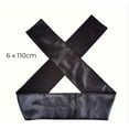 thumbnail image 1 of Black Silk Satin Edge Laying Scarf Wrap, 1 of 2