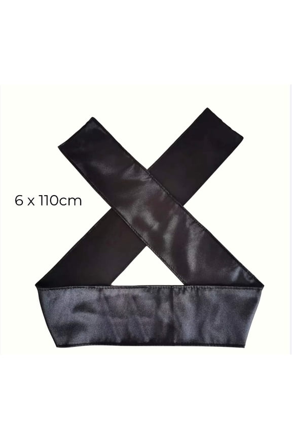 Black Silk Satin Edge Laying Scarf Wrap
