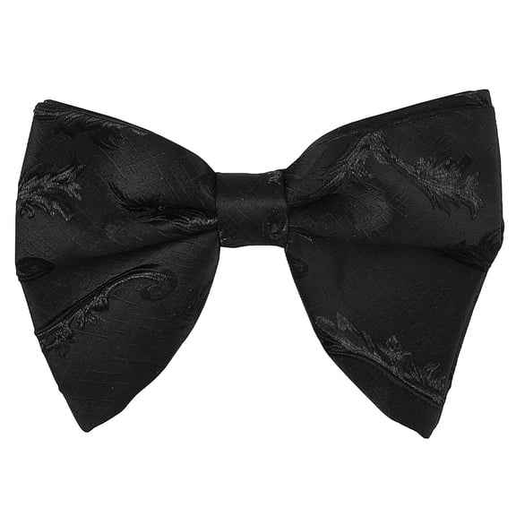 Black Silk Ties Oversized Black Ties Pre Tied Clip Adjustable One Size Fits All Soft Smooth Plain Style Satin Wedding Bowtie