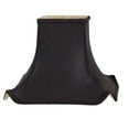 thumbnail image 1 of Black Silk with Gold Interior 12 Inch Rectangular Pagoda Lamp Shade with Matching Harp and Finial, 1 of 3