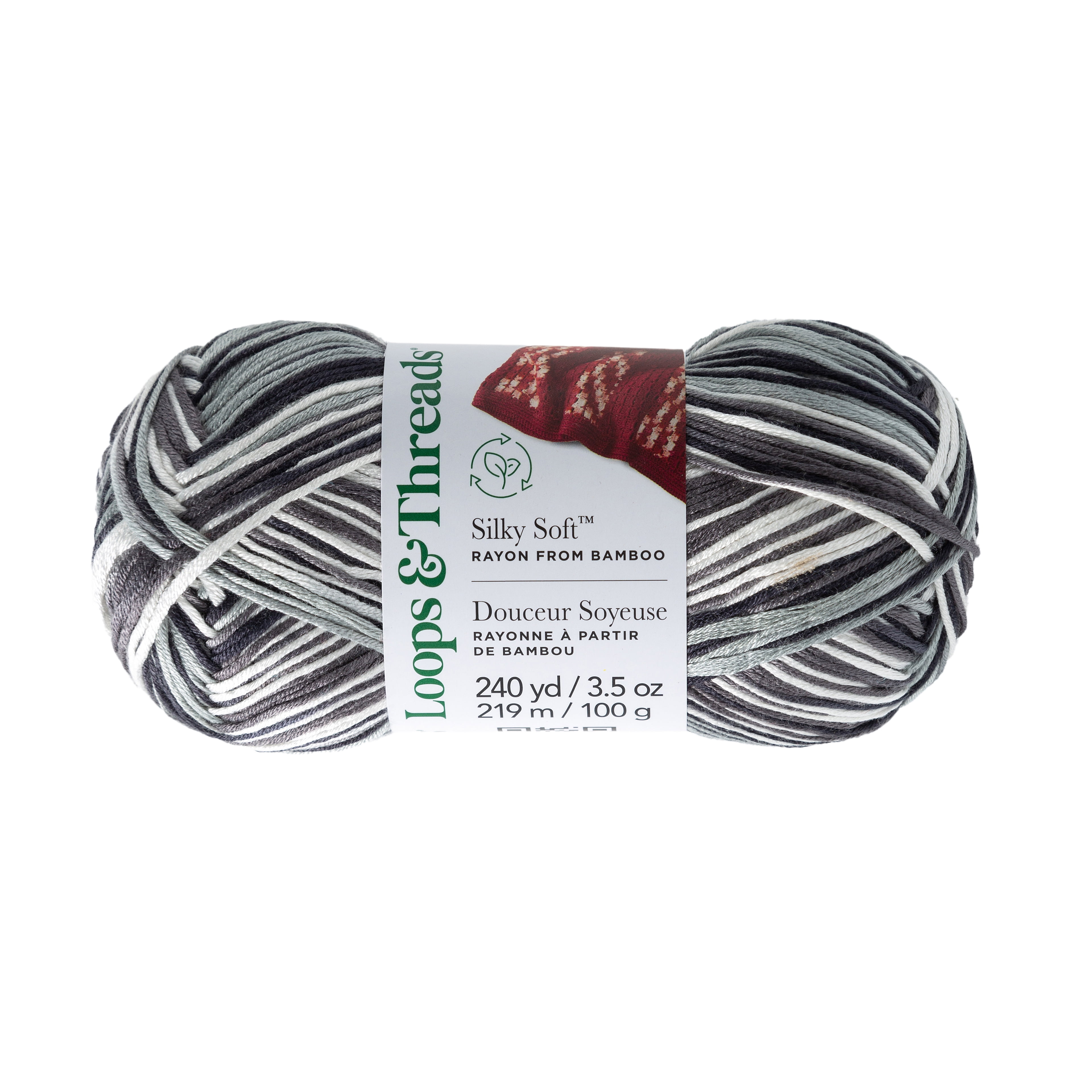 Loops & Threads Black Silky Soft Multi Yarn - Light Weight Yarn for Knitting, Crochet, Weaving, Arts & Crafts, 15 Pack