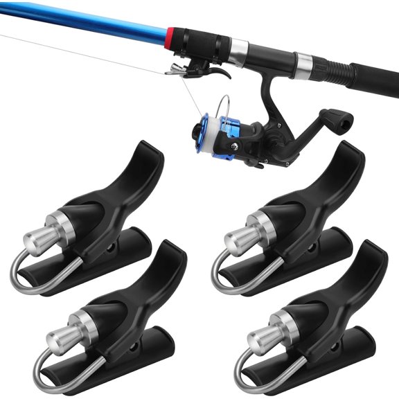 Black & Silver Fishing Rod Bait Launcher 4 Pack, Surf Casting Trigger Tool for Fixed Spool Reels, Long Distance Casting Aid with Bionic Thumb Finger Protector for Beach Fishing