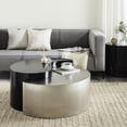 thumbnail image 1 of Black & Silver Iron Coffee Table, Contemporary Modern Aesthetic Silver, Stable Living Room, 1 of 4