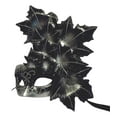 thumbnail image 1 of Black Silver Leaf Cascade Mask Masquerade Prom Mardi Gras, 1 of 1