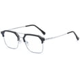 thumbnail image 1 of Black and Silver Rimmed Aviator-style Square Reading Glasses 4.00 for Men, Blue Light Blocking Metal Readers +4.00, Fashion Classic Presbyopia Glasses +400 strength, 1 of 6