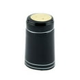 thumbnail image 1 of Black/Silver Stripe Shrink Caps for Wine Bottles: Pack of 100, Expertly Crafted in Europe (30.5 mm x 55 mm), 1 of 95