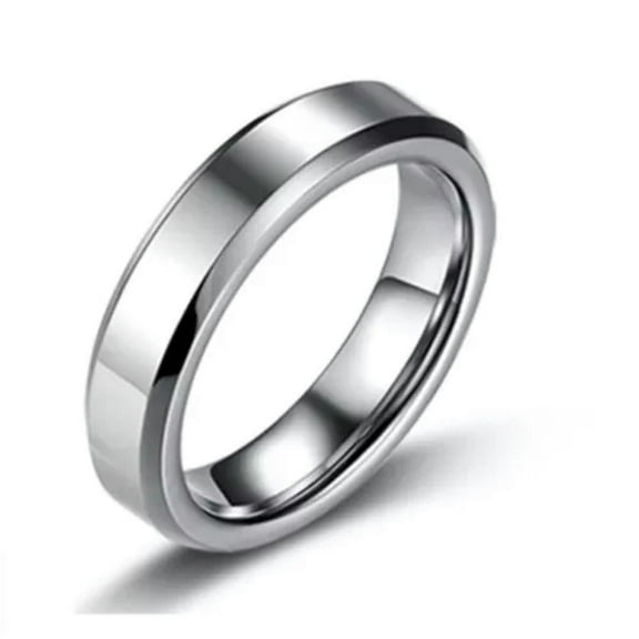 Black/Silver Titanium Steel Engagement Band Couple Rings for Men Women Size 5-13