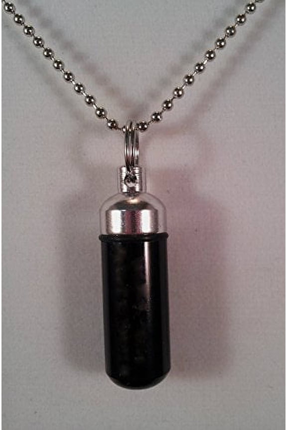 Black/Silver Two-Tone POCKET STASH KEYCHAIN - Waterproof Airtight - with Ball-Chain