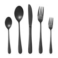 thumbnail image 1 of Black Silverware Set for 4, MDEALY 20 Piece Modern Flatware Utensil Set for 4, Include Dinner Knife,Dinner Forks,Dinner Spoons,Salad Forks,Teaspoons, Dishwasher Safe, 1 of 6