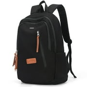 FLOLESS Black Simple Black Shool Backpack For Teens Girls,Waterproof Middle School Bookbags Boys,Lightweight Casual Travel Daypack Canvas Back pack,Aesthetic College Backpack Women&Men