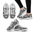 thumbnail image 1 of Black Simple Skull Print Lightweight Breathable Summer Knit Shoes Comfortable Outdoor Sneakers Platform Shoes, 1 of 9