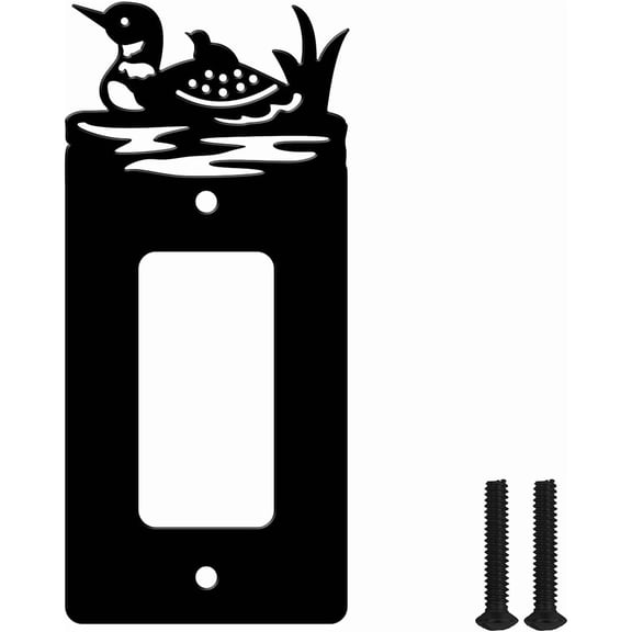 Black Single Gang Light Switch Plate 2.7 × 5.9" Iron Light Switch Cover Plate Single Rocker Switch Plate Single Switch Wall Plate