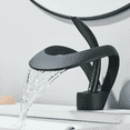 thumbnail image 1 of Black Single Handle Bathroom Sink Basin Faucet 1 Hole Waterfall Vanity Mixer Tap, 1 of 17