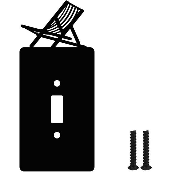 Black Single Toggle Light Switch Plate 2.7 × 5.4" Iron Light Switch Cover Plate Single Switch Plate Single Toggle Switch Wall Plate for Light Switches Smart Switch- Beach Chair
