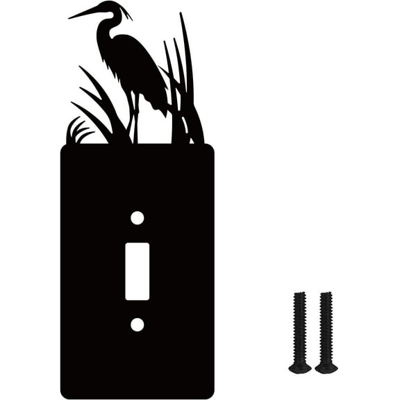 Black Single Toggle Light Switch Plate 2.7 7" Iron Light Switch Cover Plate Single Switch Plate Single Toggle Switch Wall Plate for Light Switches Smart Switch- Waterfowl