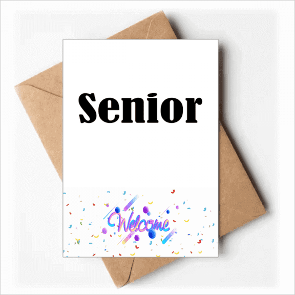Black Single Words Senior Welcome Back Greeting Cards Envelopes Blank