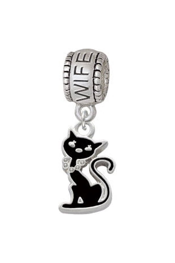 Black Sitting Cat - Wife Charm Bead