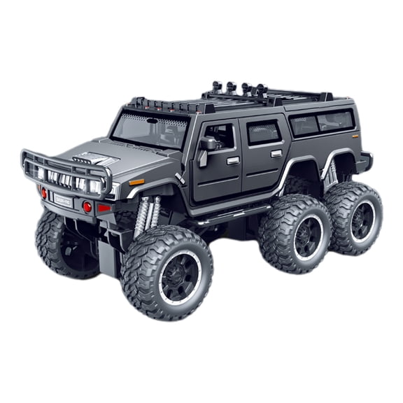 Black Six-Wheel Large Off-Road Swat Car Inertia Voice Light Police Vehicle Model Toy Boys