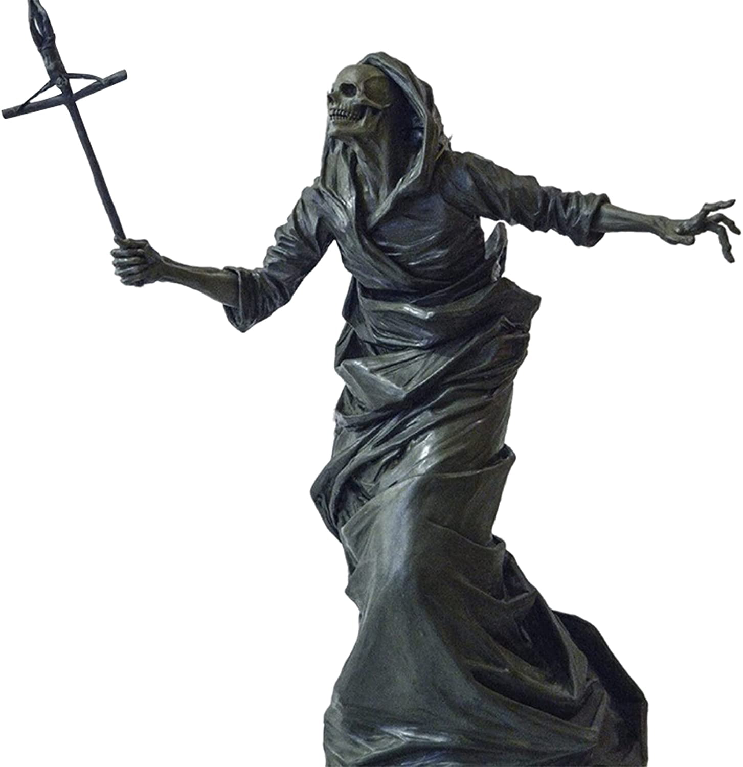 Black Skeleton Statue Garden Guardian Sculpture Figurine Gothic Indoor ...