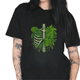 thumbnail image 1 of Black Skeleton Tropical Jungle Leaves Graphic T-Shirt Casual Loose Comfortable Shirts Dark Nature Aesthetic Daily Outfit Tops S-5XL, 1 of 5
