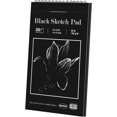 Black Sketch Pad, 5.5 x 8.5 inches, 30 Sheets (92lb/150gsm) Heavyweight