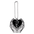 thumbnail image 1 of Black Skiing Winter Sport Pattern Car Keychain Heart Pendant Ornament Charm, 1 of 3