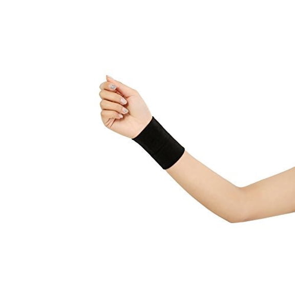 Black/Skin Forearm Tattoo Cover Up Bands Wrist Brace Support Compression Sleeve Carpal Tunnel (1 Pair) (M(15-17cm), Black)