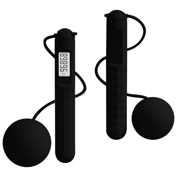 Black Skipping Rope With Counter For Fitness And Weight Loss Adjustable Length Plastic Handle Jump Rope For Exercise And Workout Training