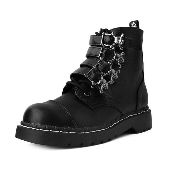 Black Skull Anarchic Boot - US: Women 10 / Black / Synthetic