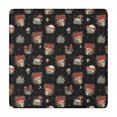 thumbnail image 1 of Black Skull Flower Mushroom Pattern Square Fitted Tablecloth with Elastic Edge,Square Table Cover,Washable Elastic Table Cover for Home Kitchen Party Decor 34"x34", 1 of 6