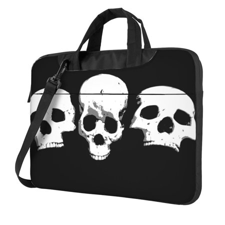 Black Skull Laptop Bag, 14 inch Laptop or Tablet, Business Casual Laptop Bag