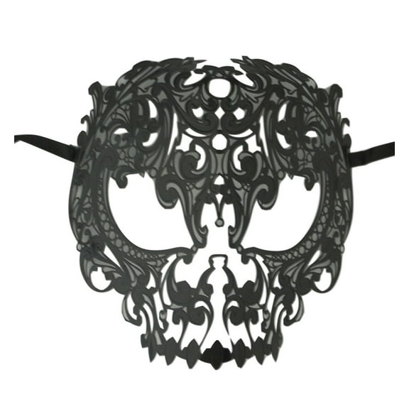 Black Skull Metal Laser Cut Masquerade Prom Mask
