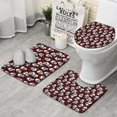 thumbnail image 1 of Black Skull Rose Pattern Bathroom Rugs Sets 3 Piece,Toilet Cover Set,Absorbent Non Slip Bathroom Mats Sets with U-Shaped Contour Rug Toilet Rug Set, 1 of 5