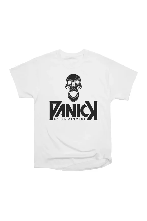 Black Skull over Logo T-Shirt Tee Gift For Him Merch For Her Apparel For Friend