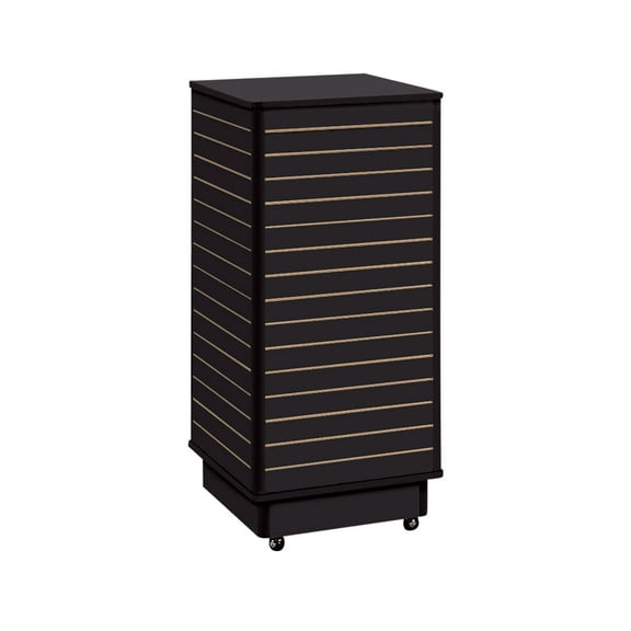 Black Slat Wall Tower - Rolling (Wheels Included) - 24"L x 24"W x 54"H