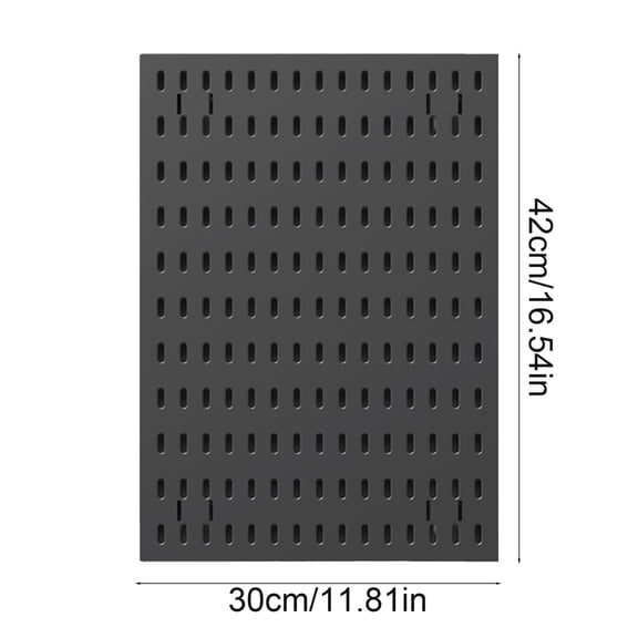 Black Sleek Black No-Drill Pegboard Wall Mount With Drain Basket Hooks, Organizes Tools Towels And Supplies In Multiple Areas Of Your Home