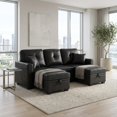 thumbnail image 1 of Black Sleeper Sectional Sofa with Reversible Chaise and Storage, 1 of 10