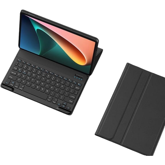Black Slim Flip Folio Case with Magnetically Detachable Candy Color Keyboard, Keyboard Case Compatible with Lenovo Tab M11 11 Inch 2024 Model TB330FU / TB330XU